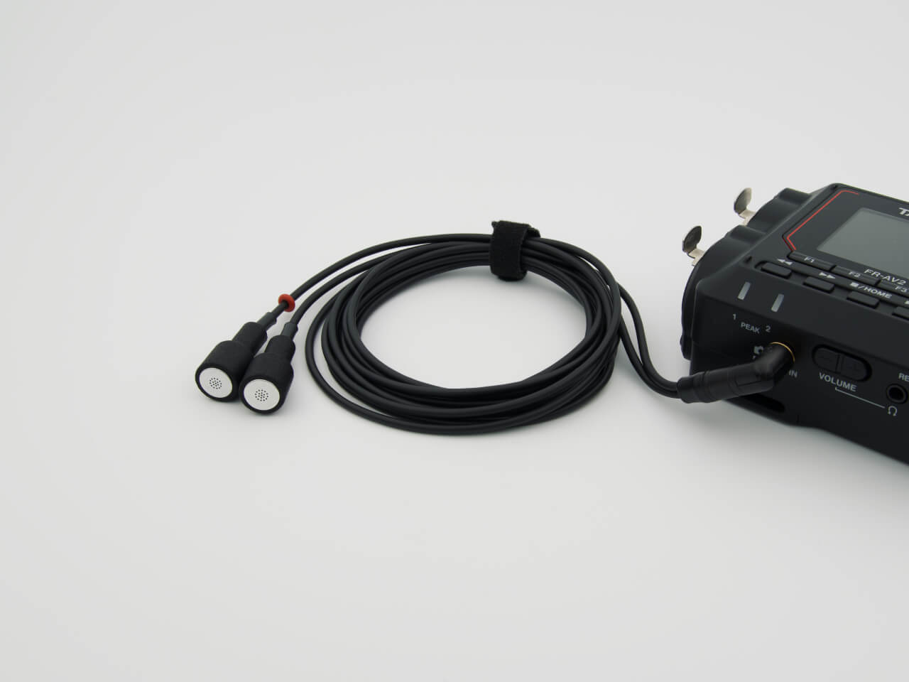 Prutka omnidirectional stereo TRS microphone - plugged into a recorder